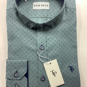 Tom PennSlim Print Shirt Green