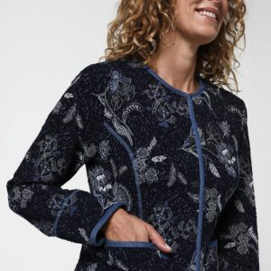 D Laury Patterned Jacket Navy