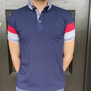 Tom Penn Knit Collar Polo Shirt Navy