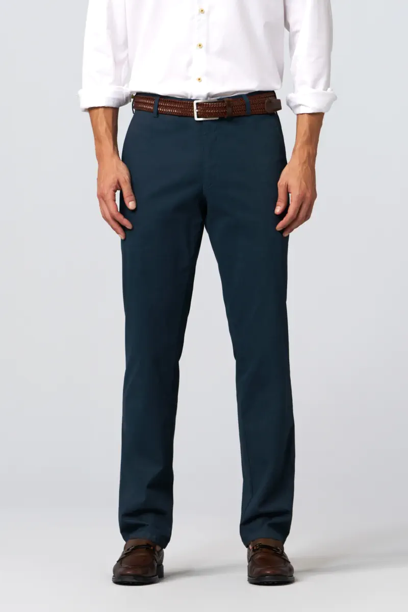 Meyer Oslo Perfect Fit Chinos Mid Blue. 1-5055