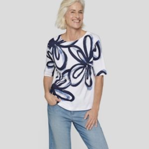 Rabe Cotton Print T-Shirt White.       54-223351