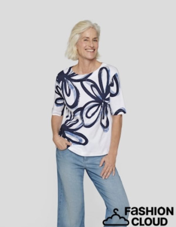 Rabe Cotton Print T-Shirt White.       54-223351