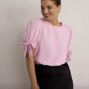 Elli White Bow Top Pink.           24608YT