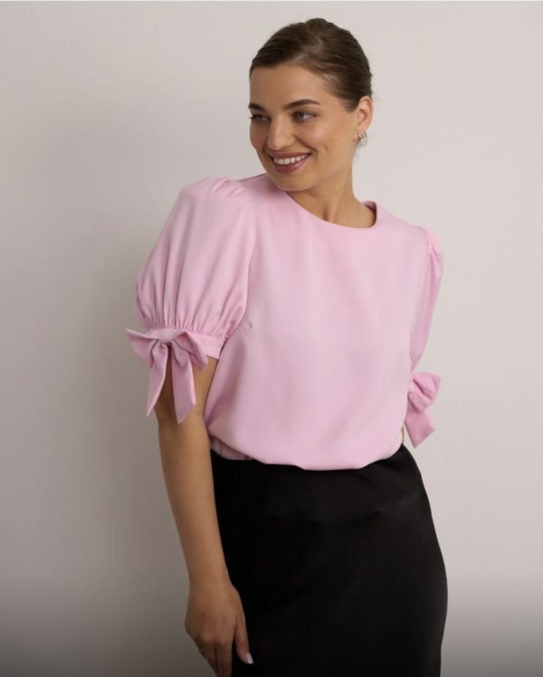 Elli White Bow Top Pink.           24608YT
