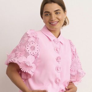 Elli White S/S Top Pink.          24554Yc/Pnk