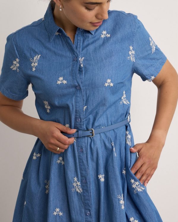 Flower Denim Dress Stonewash.            8597 - Image 6