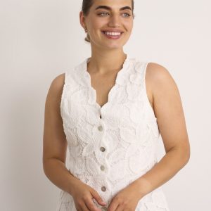Lace Waistcoat White.             4892/Whi