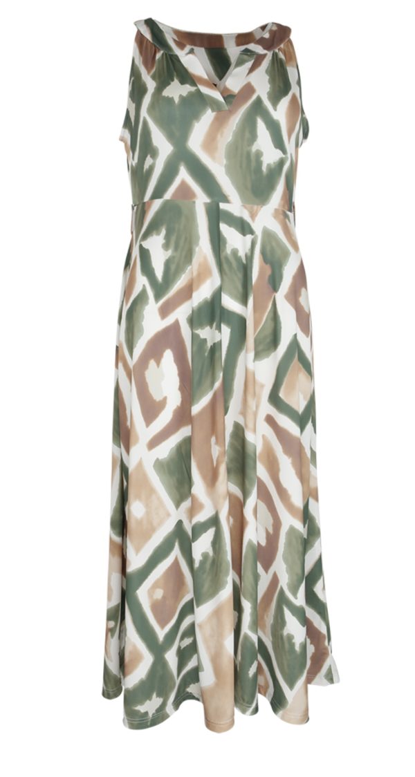 Julie Guerlande Sleeveless Dress Khaki.    65Jg2ro202