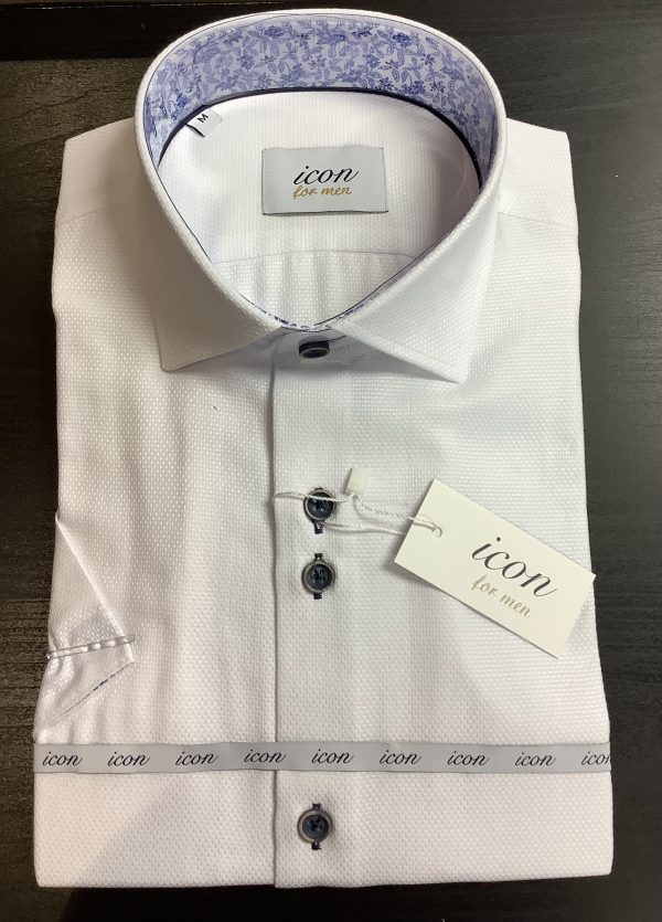 Icon Short Sleeve Shirt White.            Icn064