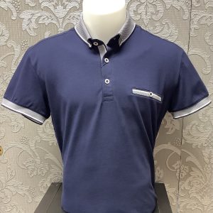 Advise Knitted Collar Polo Navy.     Polo294