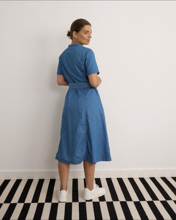Belted Denim Dress Stonewash.            8488 - Image 2