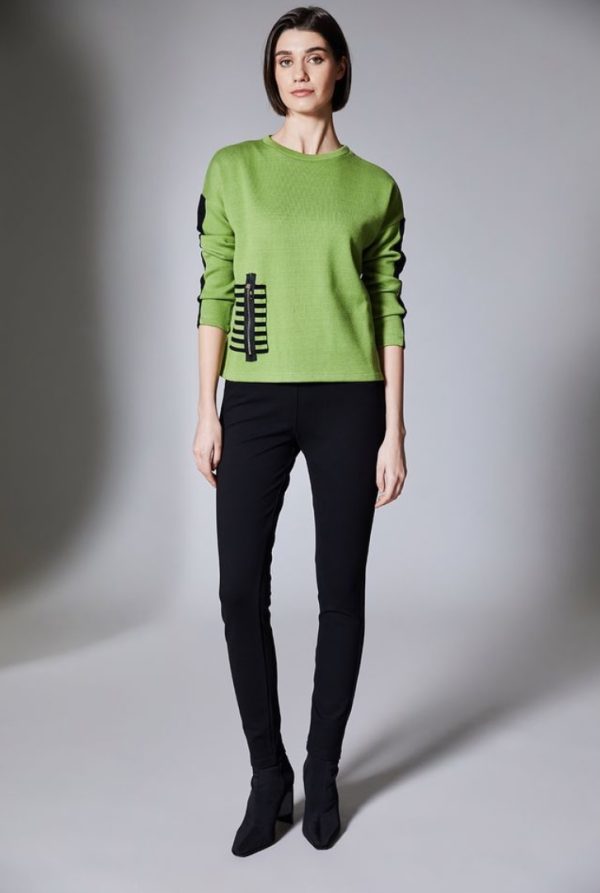 Peruzzi Stripe Pocket Knit Kiwi.      W25183