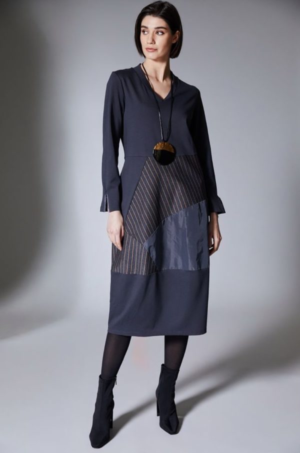 Peruzzi Pinstripe Dress Grey.       W25147