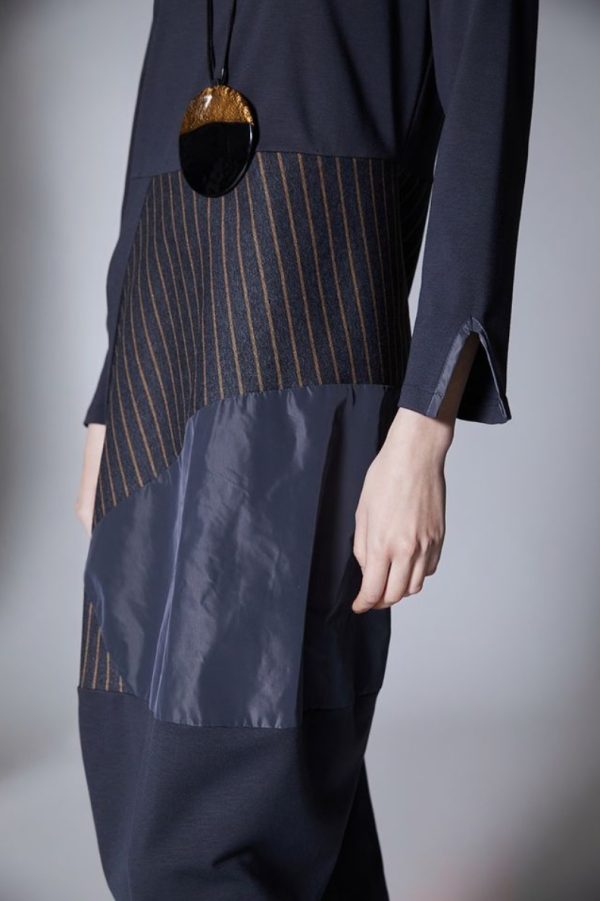 Peruzzi Pinstripe Dress Grey.       W25147 - Image 3