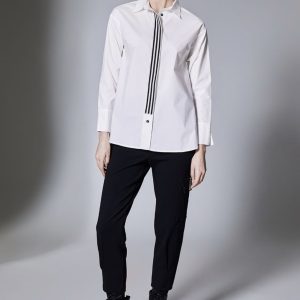 Peruzzi Centre Stripe Shirt White.        W25117