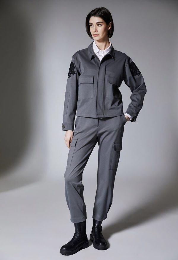 Peruzzi Cuffed Cargo Trousers Sage.          W25102
