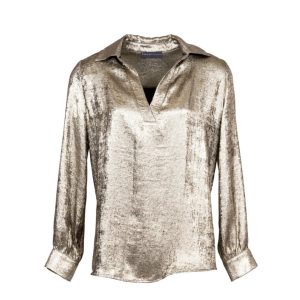 Peruzzi Burnished Gold Blouse Gold.            W25411