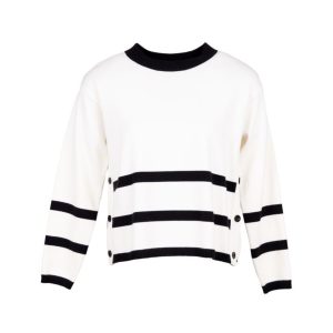 Peruzzi Side Button Knit Ecru.         W25199