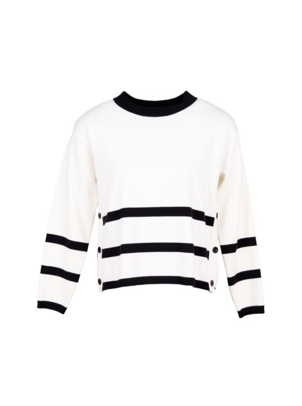 Peruzzi Side Button Knit Ecru.         W25199