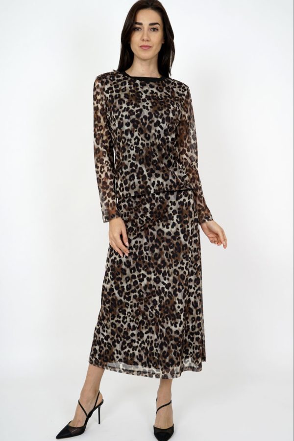 MXO Animal Print Skirt Black.         12905
