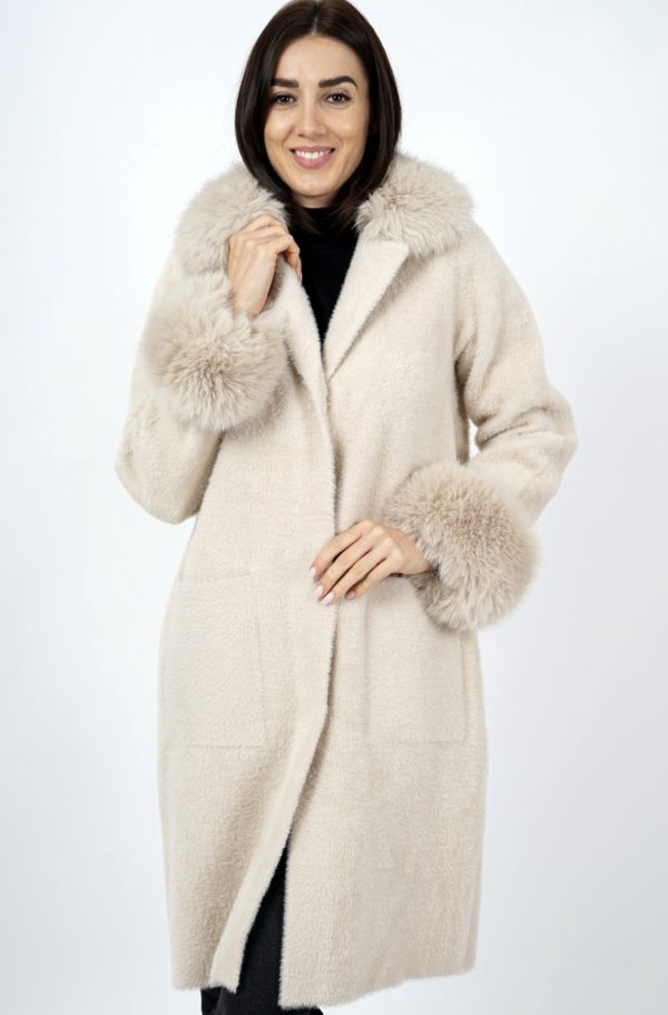 Mxo Detachable Collar Coat Pearl.          11293/P