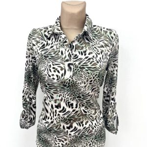 Yew Collar Top Khaki.            3743/Kki