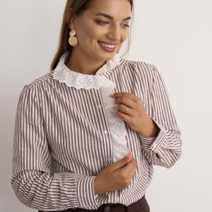 Stripe Shirt Brown.             Ch504