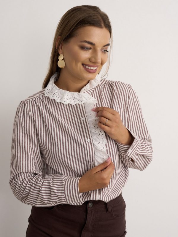 Stripe Shirt Brown.             Ch504