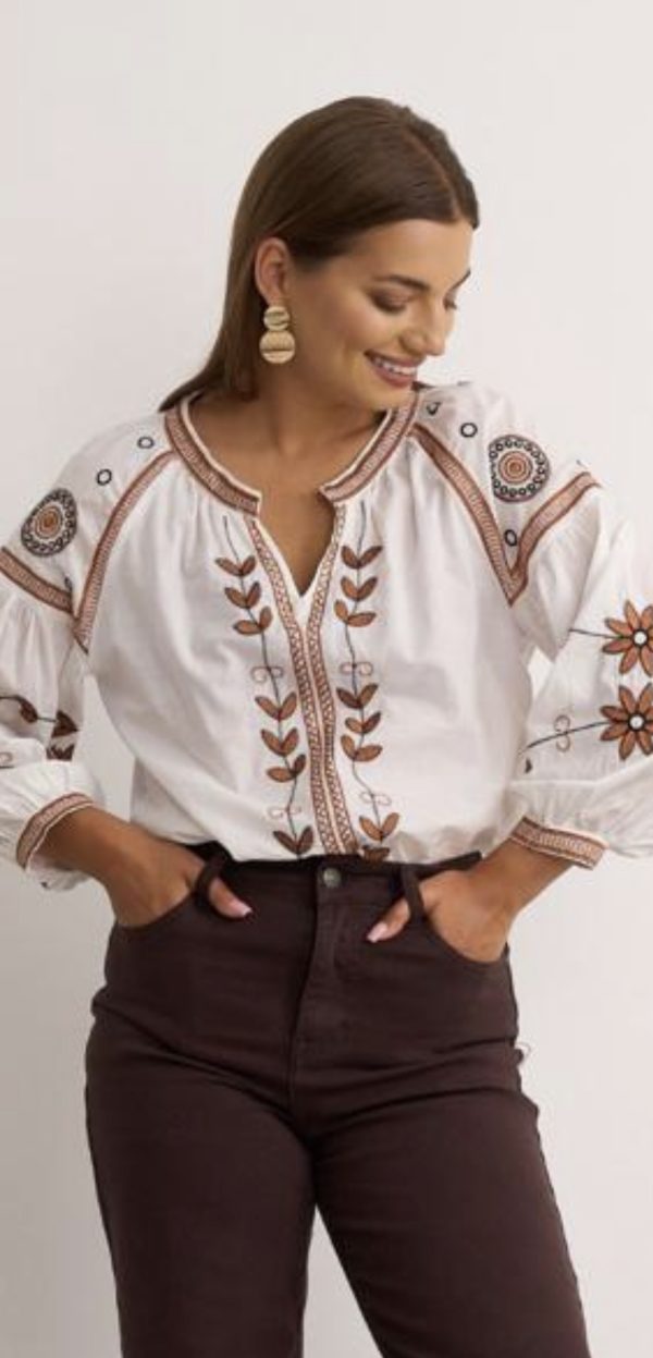 Print Top Cream.           Ch223