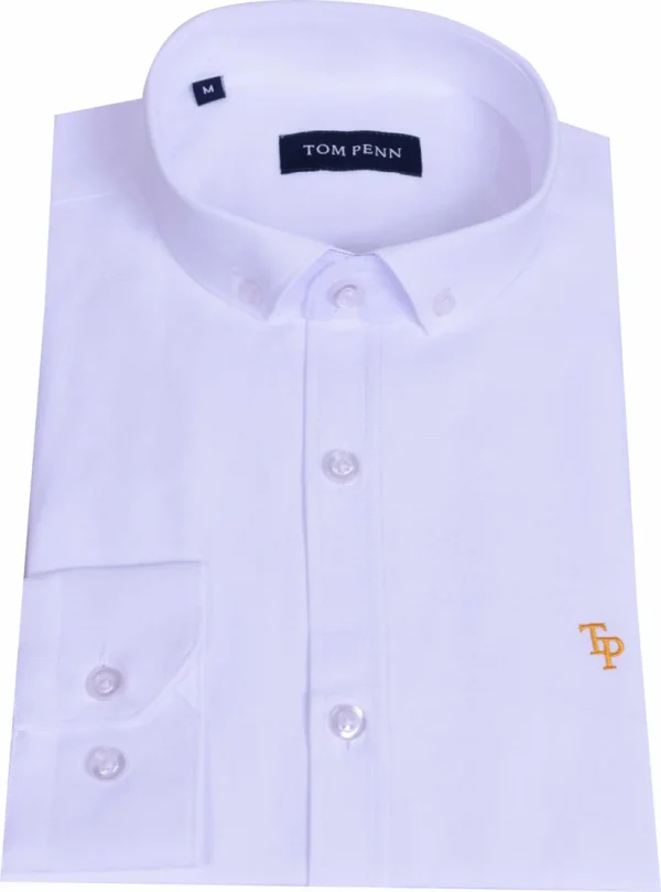 Tom Penn Oxford Shirt White.        Tp330/Whi