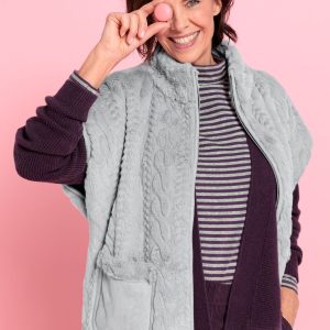 Bianca Carina Faux Fur Gilet Silver.           69026/782