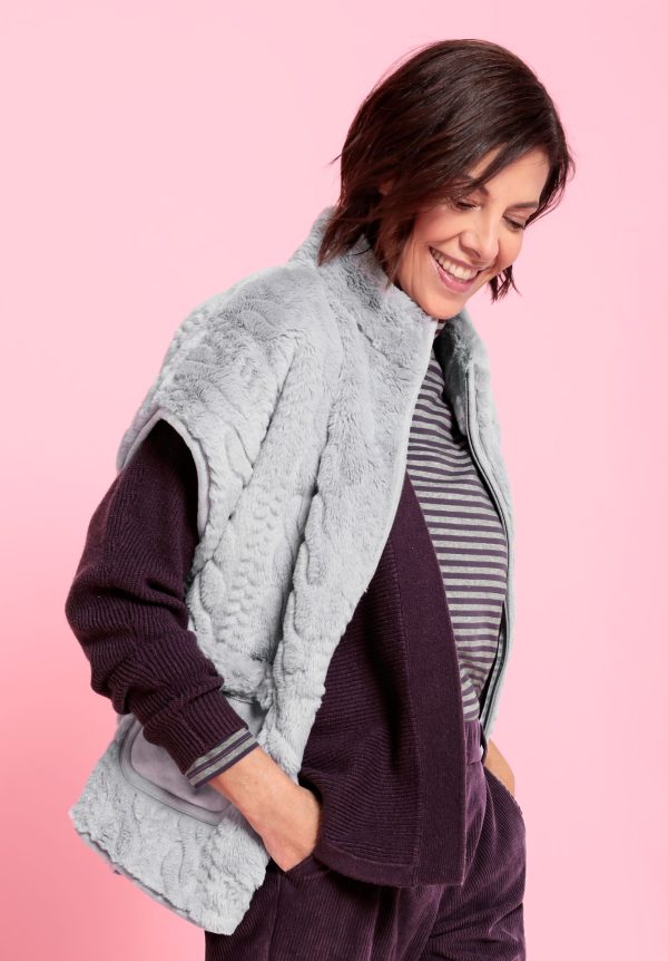 Bianca Carina Faux Fur Gilet Silver.           69026/782 - Image 3