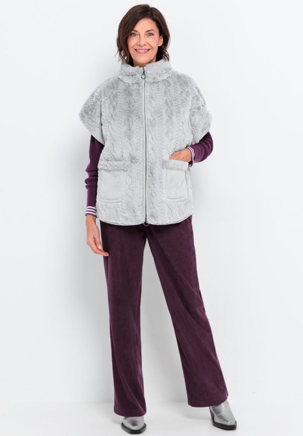 Bianca Carina Faux Fur Gilet Silver.           69026/782 - Image 5