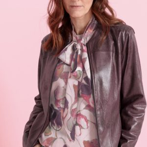 Bianca Anna Alcantara Jacket Plum.              64017