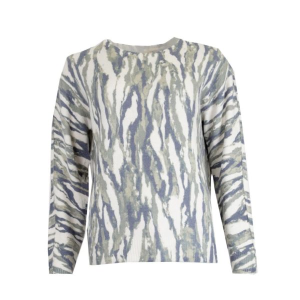 Julie Guerlande Print Sweater Khaki.            66Jg2pu100