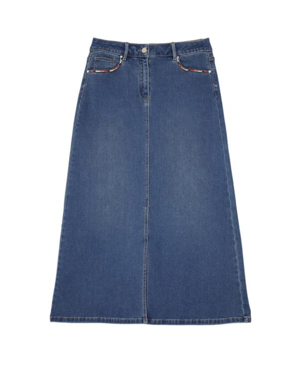 Julie Guerlande Straight Denim Skirt Light Stone.   66Jg2ju100