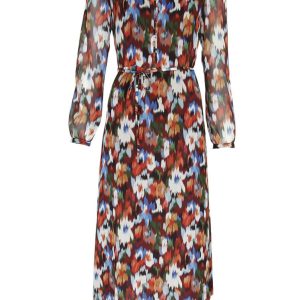 Julie Guerlande Print Dress Burgundy.       66Jg2ro100