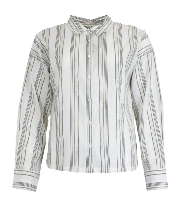 Julie Guerlande Stripe Blouse Khaki.         66Jg2ch204