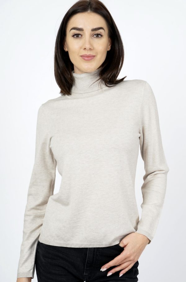 MXO Plain Polo Neck Cream.         13307/Crm