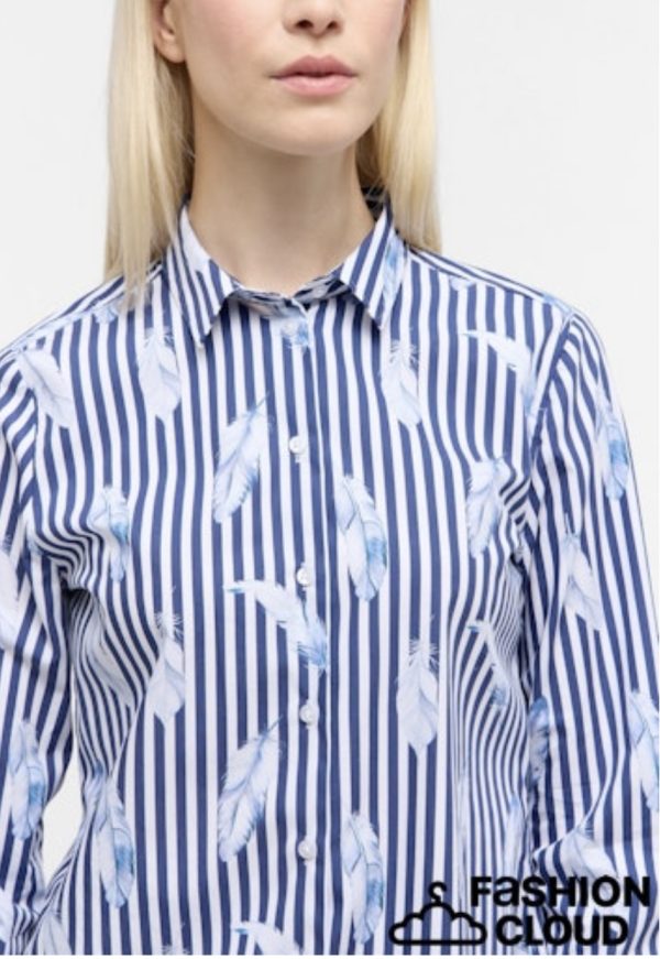 Eterna Stripe Blouse Navy.              7770/14 - Image 2