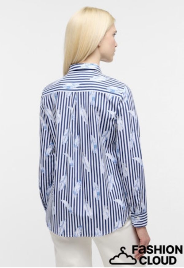 Eterna Stripe Blouse Navy.              7770/14 - Image 3