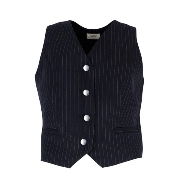 Julie Guerlande Striped Waistcoat Navy.        66Jg2ve401 - Image 2