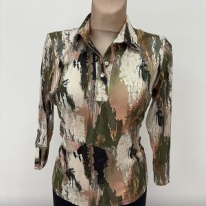 Yew Collar Top Cream.            3743B/Crm