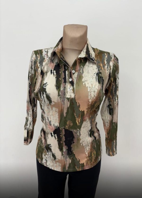Yew Collar Top Cream.            3743B/Crm
