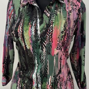 Yew Collar Top Forrest.         3743/For