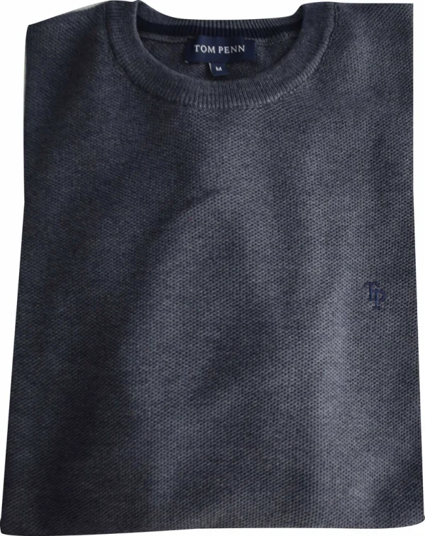 Tom Penn Crew Neck Sweater Indigo.        Tp067k/Ind