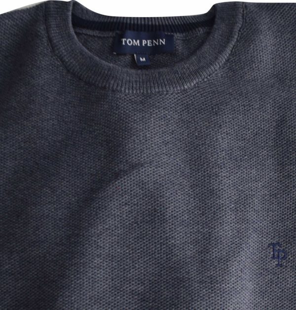 Tom Penn Crew Neck Sweater Indigo.        Tp067k/Ind - Image 2