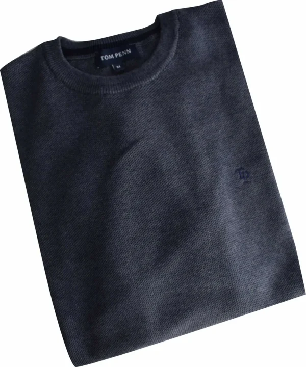 Tom Penn Crew Neck Sweater Indigo.        Tp067k/Ind - Image 3