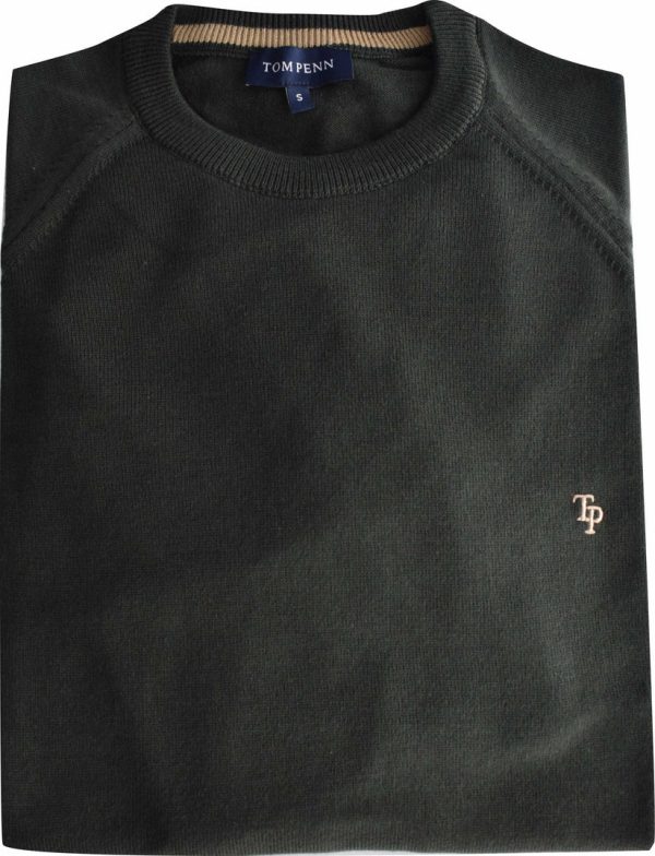 Tom Penn Crew Neck Sweater Khaki.           Tp069k/K