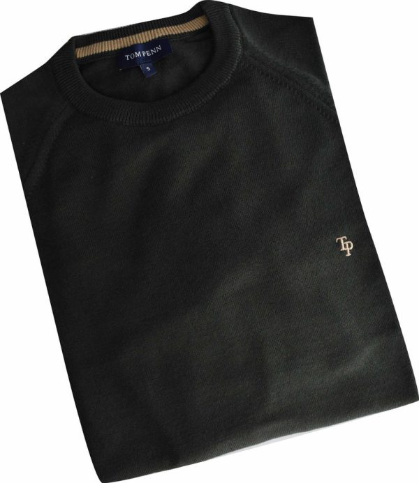 Tom Penn Crew Neck Sweater Khaki.           Tp069k/K - Image 2